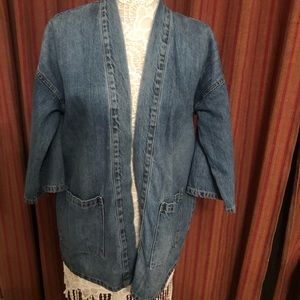 Lucky Brand Jean kimono style jacket oversized